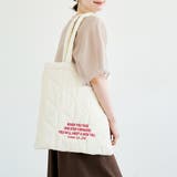 ロゴ刺繍 幾何柄 キルトトートバッグ | coen【women】 | 詳細画像12 