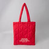 RED | ロゴ刺繍 幾何柄 キルトトートバッグ | coen【women】