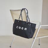 BLACK | coen ロゴ ポリキャンバストートバッグ | coen【women】