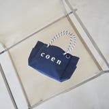 NAVY | coen ロゴ ポリキャンバストートバッグ | coen【women】