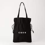 BLACK | 【WEB限定】coenロゴトート巾着バッグ | coen OUTLET