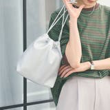 SILVER | レザーライク巾着ショルダーバッグ | coen【women】
