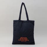 NAVY | ロゴ刺繍キルトトートバッグ | coen【women】