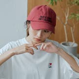 RED | 【I LOVE LA(アイラブエルエー)】ロゴ刺繍 ツイル6パネルキャップ | coen【women】