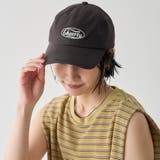 DK.GRAY | オーバルロゴ配色刺繍 6パネルキャップ | coen【women】