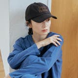 BLACK | アソートロゴ刺繍 6パネルツイルキャップ | coen【women】