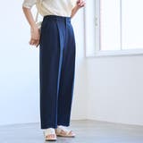 NAVY | 【RONEL】ストレッチタックワイドパンツ(セットアップ対応可能) | coen【women】