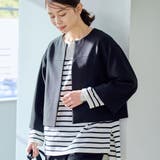 【RONEL】ダブルクロスノーカラーショートジャケット(セットアップ対応可能) | coen【women】 | 詳細画像2