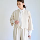 OFF WHITE | 【RONEL】ダブルクロスノーカラーショートジャケット(セットアップ対応可能) | coen【women】