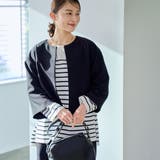 BLACK | 【RONEL】ダブルクロスノーカラーショートジャケット(セットアップ対応可能) | coen【women】