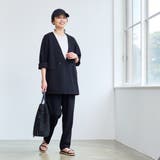 §【RONEL】ジョーゼットノーカラージャケット(セットアップ対応可能) | coen【women】 | 詳細画像5