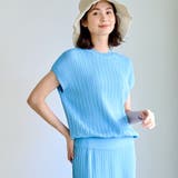 LT.BLUE | 【RONEL】タックプリーツフレンチスリーブニット(セットアップ対応可能) | coen【women】