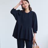 NAVY | §【RONEL】ジョーゼットペプラムブラウス(セットアップ対応可能) | coen【women】