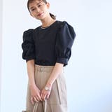 BLACK | 【RONEL】タイプライターボリュームスリーブブラウス | coen【women】
