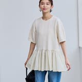 【RONEL】クリアポンチ異素材ドッキングペプラムカットソー | coen【women】 | 詳細画像2