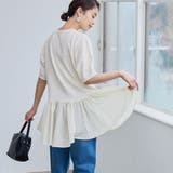 【RONEL】クリアポンチ異素材ドッキングペプラムカットソー | coen【women】 | 詳細画像4