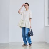 【RONEL】クリアポンチ異素材ドッキングペプラムカットソー | coen【women】 | 詳細画像7