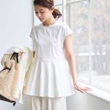 OFF WHITE | 【RONEL】クリアスムースペプラムフレンチスリーブカットソー | coen【women】