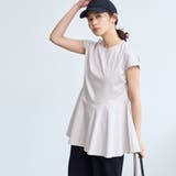 LT.GRAY | 【RONEL】クリアスムースペプラムフレンチスリーブカットソー | coen【women】