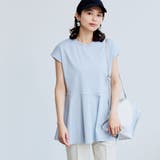 LT.BLUE | 【RONEL】クリアスムースペプラムフレンチスリーブカットソー | coen【women】