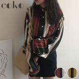 ストライプ シャツ ブラウス 長袖 ビック ゆったり 韓国 オーバーサイズ | coko.tokyo | 詳細画像1 