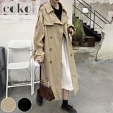 トレンチ コート ロング レディース ウエストマーク ベルト付き韓国 | coko.tokyo | 詳細画像1 