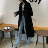 トレンチ コート ロング レディース ウエストマーク ベルト付き韓国 | coko.tokyo | 詳細画像10 