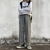 パンツ ストライプ レディース メンズライク ストレート ウエストゴム | coko.tokyo | 詳細画像14 