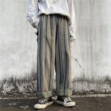 パンツ ストライプ レディース メンズライク ストレート ウエストゴム | coko.tokyo | 詳細画像5 