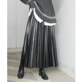 ブラック | フェイクレザープリーツスカート | CORNERS 