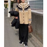 前後2wayノルディック柄ニットカーディガン | CORNERS  | 詳細画像4 