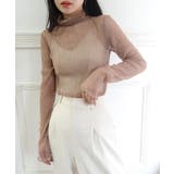 ピンク | ラメプリーツシアータートルトップス | CORNERS