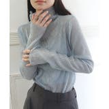 ブルー | ラメプリーツシアータートルトップス | CORNERS