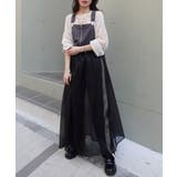 チャコールグレー | ナイロン×オーガンジーマルチWAYサロペットワンピ | CORNERS 