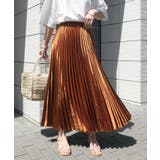 ブラウン | サテンプリーツスカート  | CORNERS 