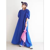 ブルー | CORNERS by yui ボリュームスリーブバックリボンワンピース | CORNERS