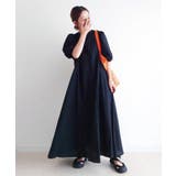 ブラックA | CORNERS by yui ボリュームスリーブバックリボンワンピース | CORNERS