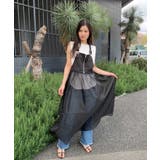 ブラック | ナイロン×オーガンジーマルチWAYサロペットワンピ | CORNERS 