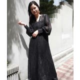 ブロックレースボリュームスリーブスリットワンピース【セットアップ可能】 | CORNERS  | 詳細画像9 