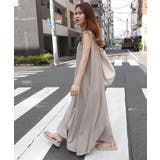 グレージュ | 切り替えデザインノースリーブロングワンピース | CORNERS