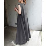 チャコール | 切り替えデザインノースリーブロングワンピース | CORNERS