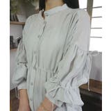 ライトグレー | 楊柳リボンギャザーブラウス | CORNERS