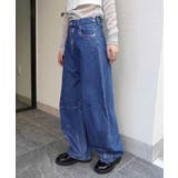ブルー | 10オンスデニムホイルペイントカーブパンツ | CORNERS 