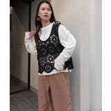 ブラック | かぎ針ビスチェタンク | CORNERS 