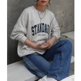 オートミール | カレッジロゴオーバーサイズトレーナー スウェット STANDARD ロゴ  | CORNERS 