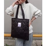 ブラック | キルティングトートバッグ 大容量 A4収納 バック | CORNERS