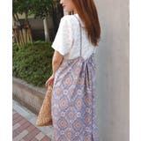 ブルー | マルチパターンバックリボンキャミワンピース | CORNERS