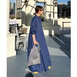 ネイビー | 【CORNERS by KR】長袖サイドギャザーシャツワンピース | CORNERS 