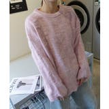 ピンク | 起毛メランジオーバーサイズニット | CORNERS