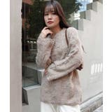 ベージュ | 起毛メランジオーバーサイズニット | CORNERS